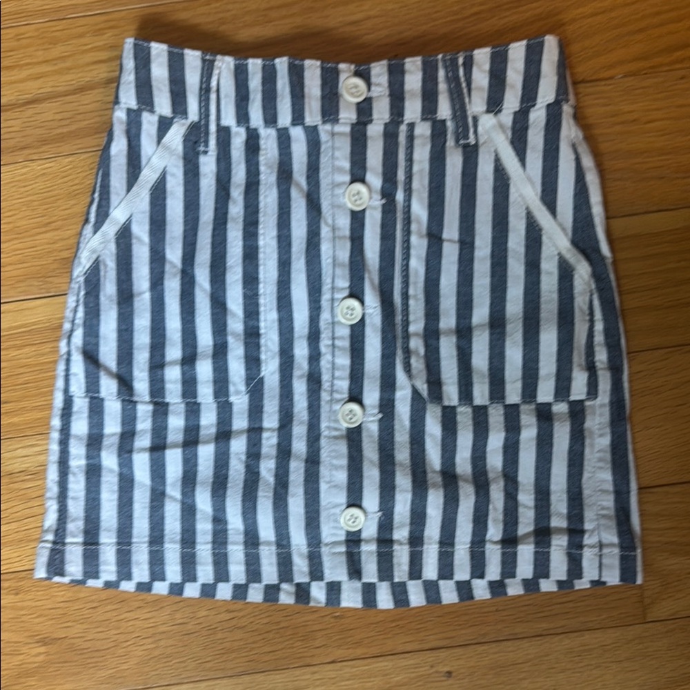 Tilly's Navy and White Striped Mini Skirt